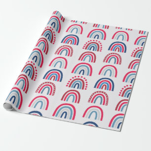 Patriotic Rainbow Pattern Wrapping Paper