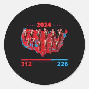 Patriotic Red And Blue Map County Election Map Fun Classic Round Sticker