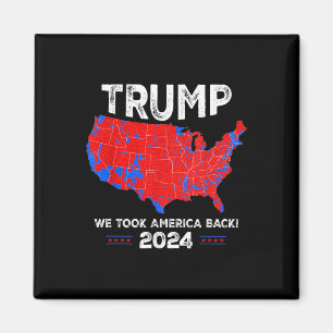 Patriotic Red And Blue Map, Donald Trump, We Won 2 Magnet