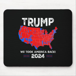 Patriotic Red And Blue Map Funny Trump Fan  Mouse Pad