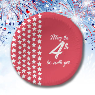 Patriotic Red and White Paper Bowl Paper Plate