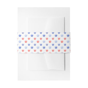 Patriotic Red & Blue Stars Invitation Belly Band