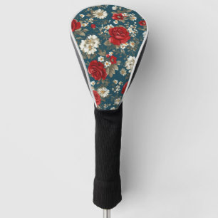 Patriotic Red Blue White Floral (11) Golf Head Cover