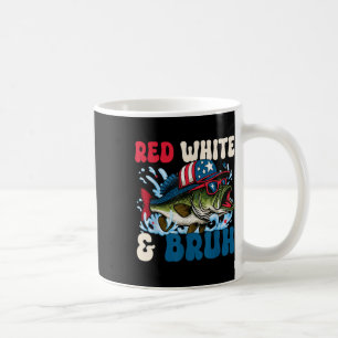 Patriotic Red White & Bruh America Fish Fishin Coffee Mug