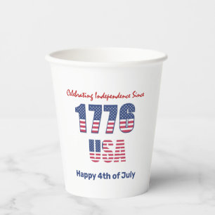 Patriotic Red White and Blue 4th of July   Paper Cups