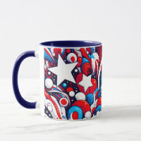 Patriotic Red White and Blue Abstract US Flag