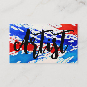 Patriotic Red White and Blue Artist Business Card
