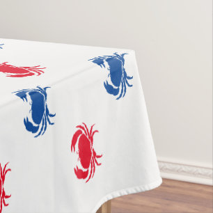 Patriotic Red white and blue crab pattern Tablecloth
