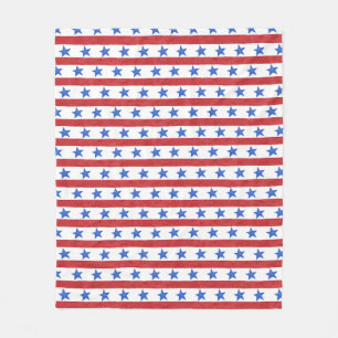 Patriotic Red white and blue Fleece Blanket