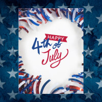 Patriotic Red White and Blue Garland 4th of July