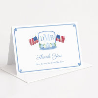 Patriotic Red White And Blue Monogram Wedding