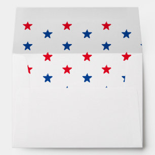 Patriotic Red white and blue stars pattern Envelope
