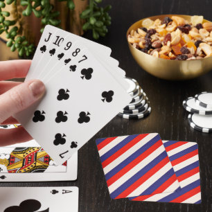 Patriotic Red White and Blue Striped Playing Cards