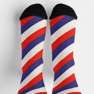 Patriotic Red White and Blue Striped Socks