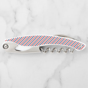 Patriotic Red White and Blue Stripes Corkscrew