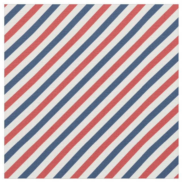 Patriotic Red White and Blue Stripes Fabric (Close Up)