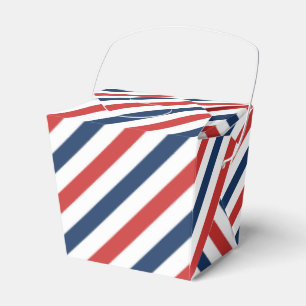Patriotic Red White and Blue Stripes Favour Box