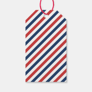 Patriotic Red White and Blue Stripes Gift Tags