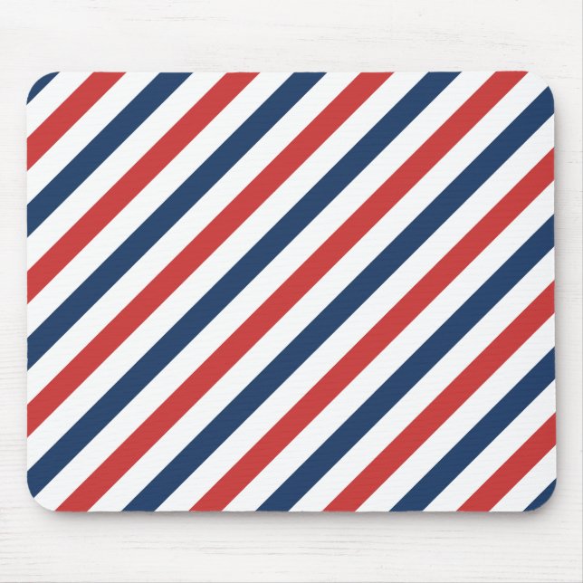 Patriotic Red White and Blue Stripes Mouse Pad (Front)