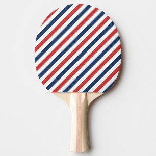 Patriotic Red White and Blue Stripes Ping Pong Paddle