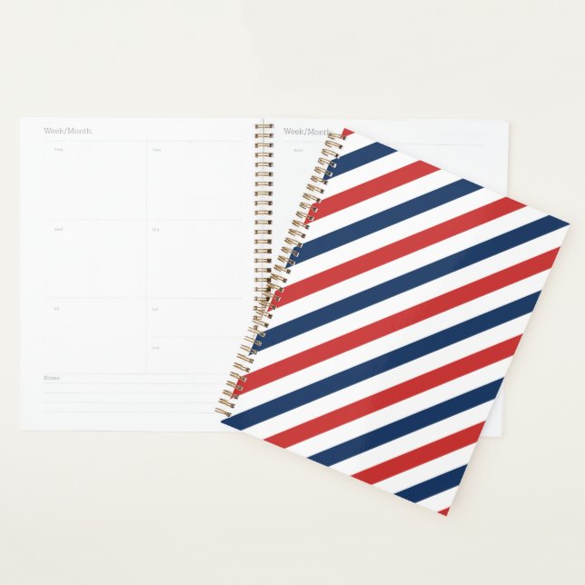 Patriotic Red White and Blue Stripes Planner (Display)
