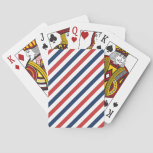 Patriotic Red White and Blue Stripes Playing Cards