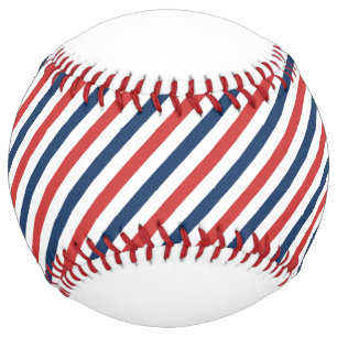 Patriotic Red White and Blue Stripes Softball