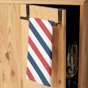 Patriotic Red White and Blue Stripes Tea Towel