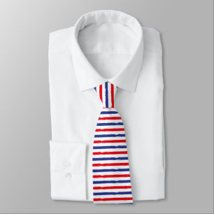 Patriotic Red White and Blue Stripes USA Freedom Tie