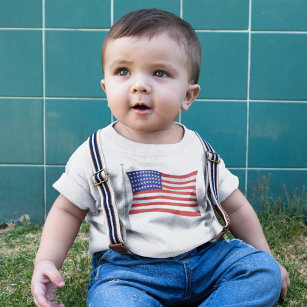 Patriotic Red White and Blue Trendy Baby Baby T-Shirt
