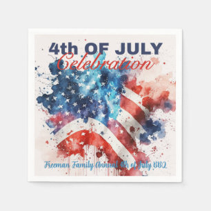 Patriotic Red White and Blue USA Flag Party  Napkin