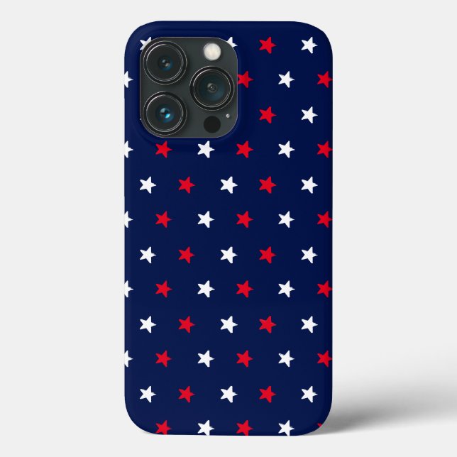 Patriotic red white and navy blue stars pattern  Case-Mate iPhone case (Back)