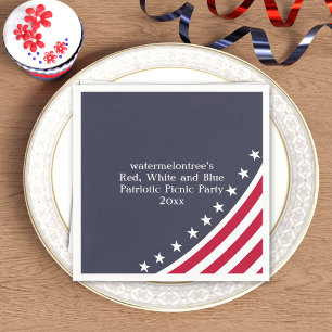 Patriotic Red White Blue 4th of July BBQ Napkins