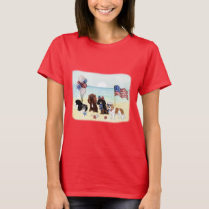 Patriotic, Red, White, Blue, 4th of July Cavaliers T-Shirt