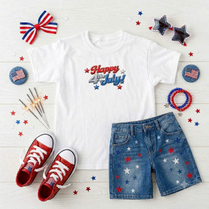 Patriotic Red White Blue 4th of July   T-Shirt