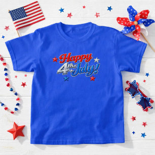 Patriotic Red White Blue 4th of July   T-Shirt