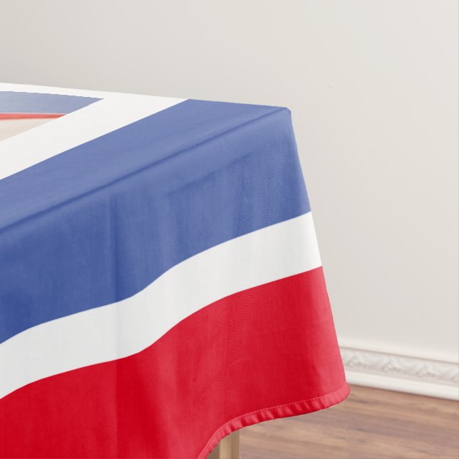 Patriotic Red White Blue 4th of July Tablecloth (In Situ)