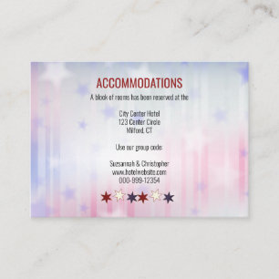 Patriotic Red White Blue Background Stars Bottom Enclosure Card