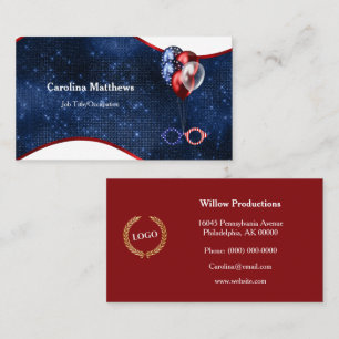 Patriotic Red White Blue Balloons Business Card
