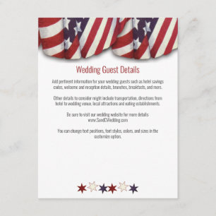 Patriotic Red White Blue Bunting Top Stars Bottom Enclosure Card