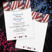Patriotic Red White Blue Bunting Top Stars Bottom