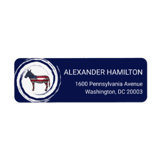 Patriotic Red White Blue Donkey Return Address