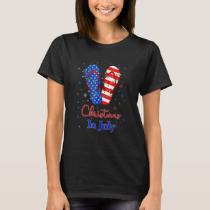 Patriotic Red White Blue Flip Flops Christmas In J T-Shirt