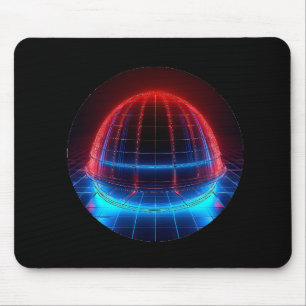 Patriotic Red White Blue Geodesic Dome Mouse Pad