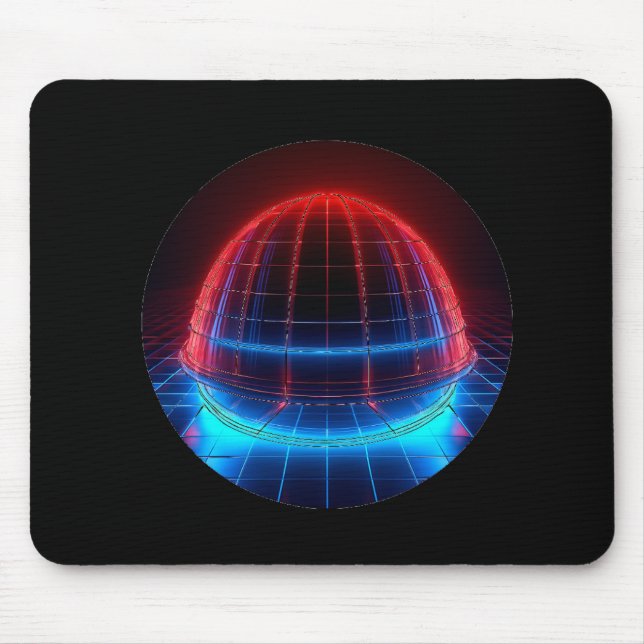 Patriotic Red White Blue Geodesic Dome Mouse Pad (Front)
