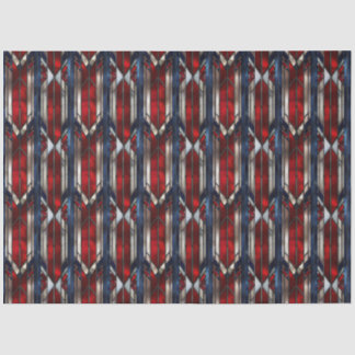 Patriotic Red White Blue Geometric Pattern Tissue Paper