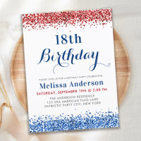 Patriotic Red White Blue Glitter Birthday Party