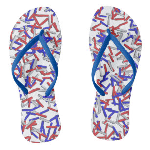 Patriotic Red White Blue Sprinkles Jandals