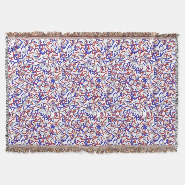 Patriotic Red White Blue Sprinkles Throw Blanket (Front)