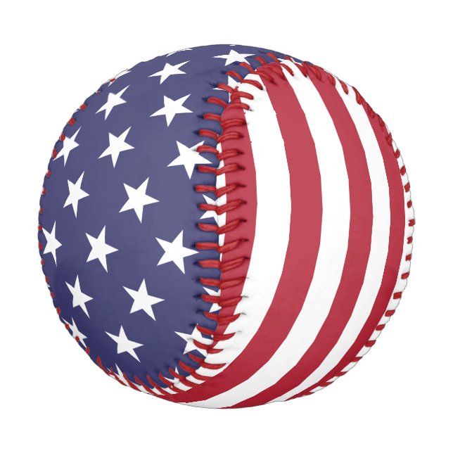 Patriotic Red White Blue Stars And Stripes Flag Baseball (Angled)